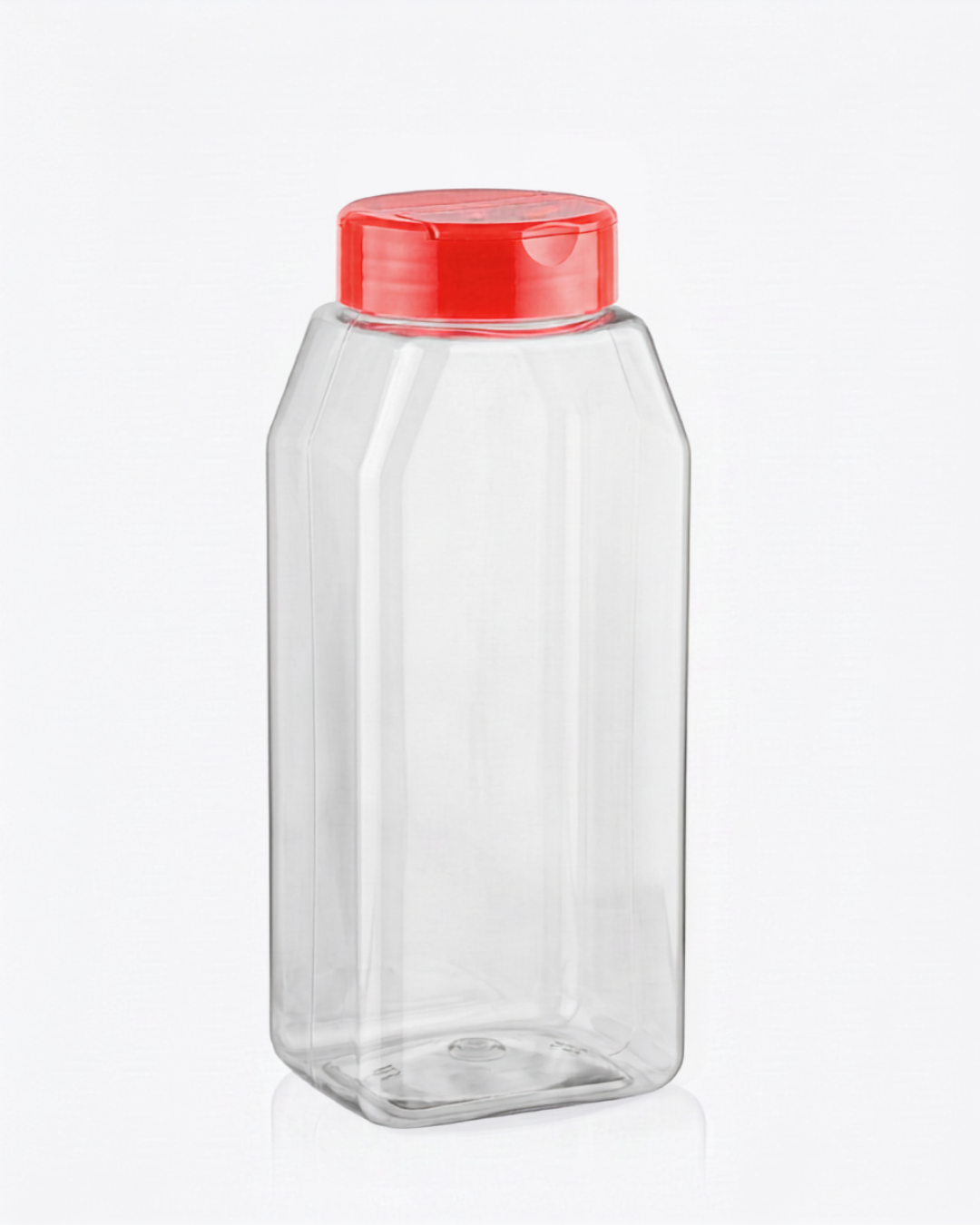 32 oz Clear PET Oblong Spice Jars with Shaker Spice Lids