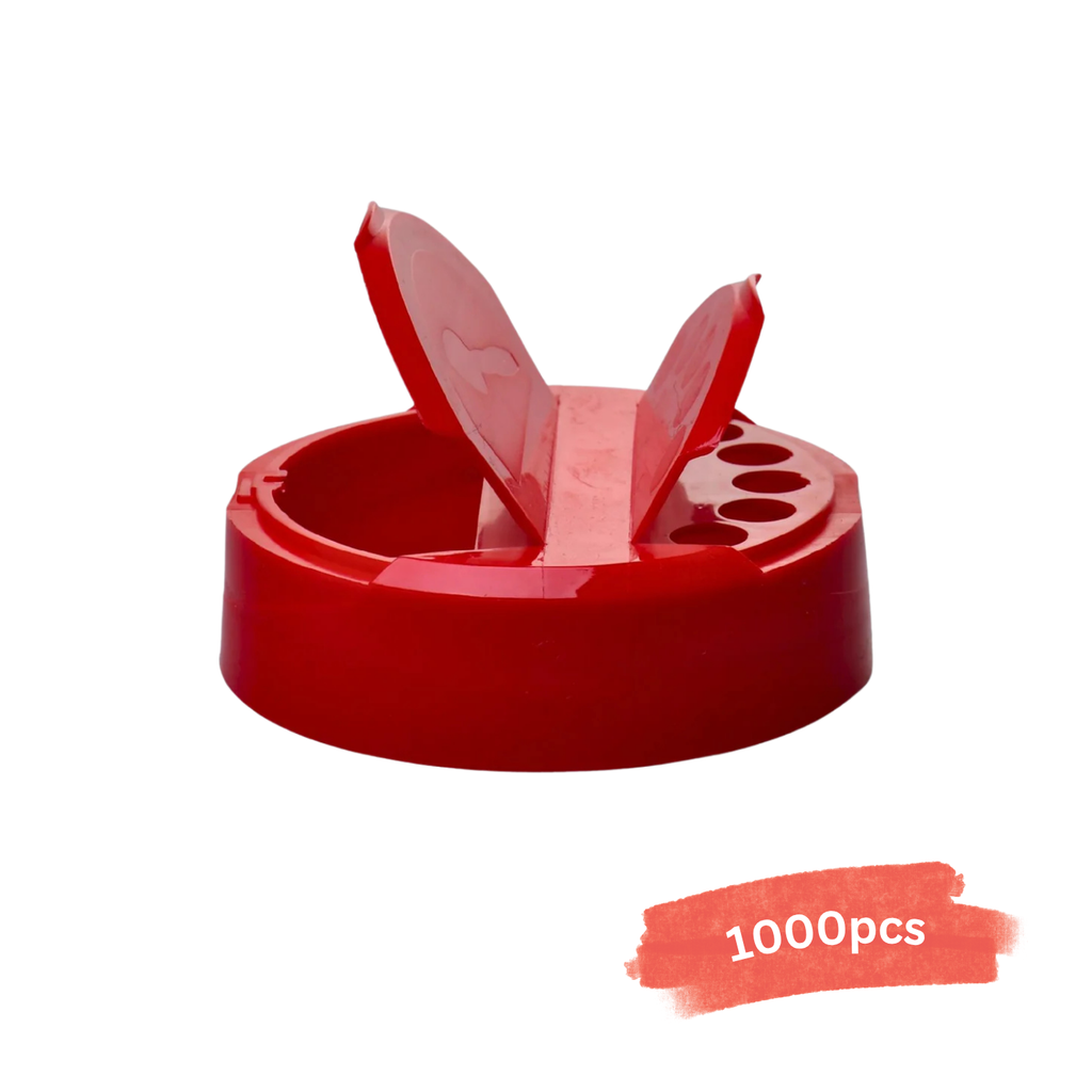 63mm 63-485 RED Dual Flapper Cap, 5 Holes, Unlined