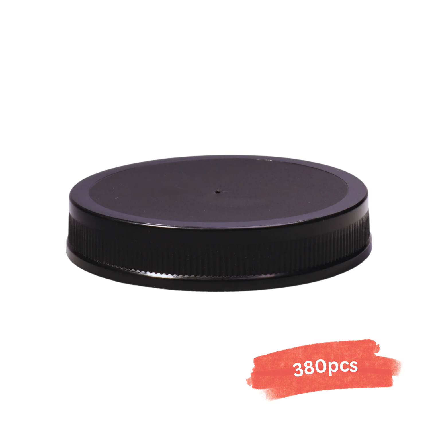 110-400 Black PP Ribbed Caps with Heat Induction Liner with Tabs