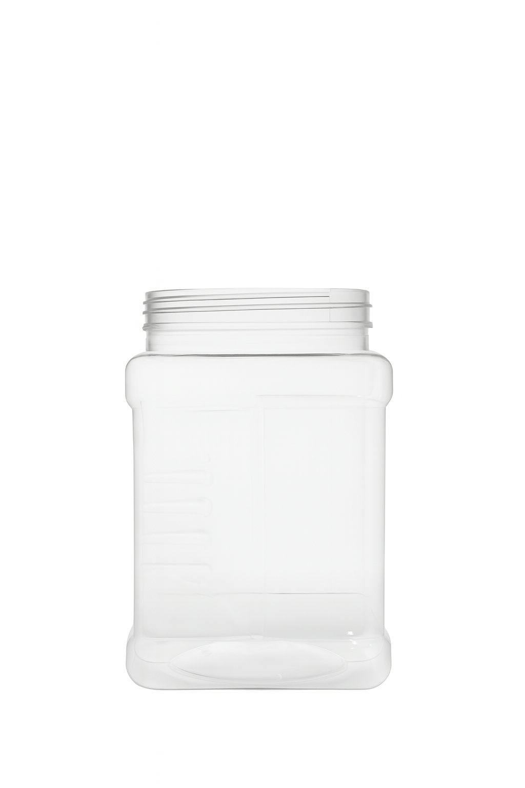 64 oz Clear PET Square Grip Jar – 110-400 Wide Mouth, Food-Grade